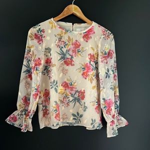 Loft Gold Floral Blouse